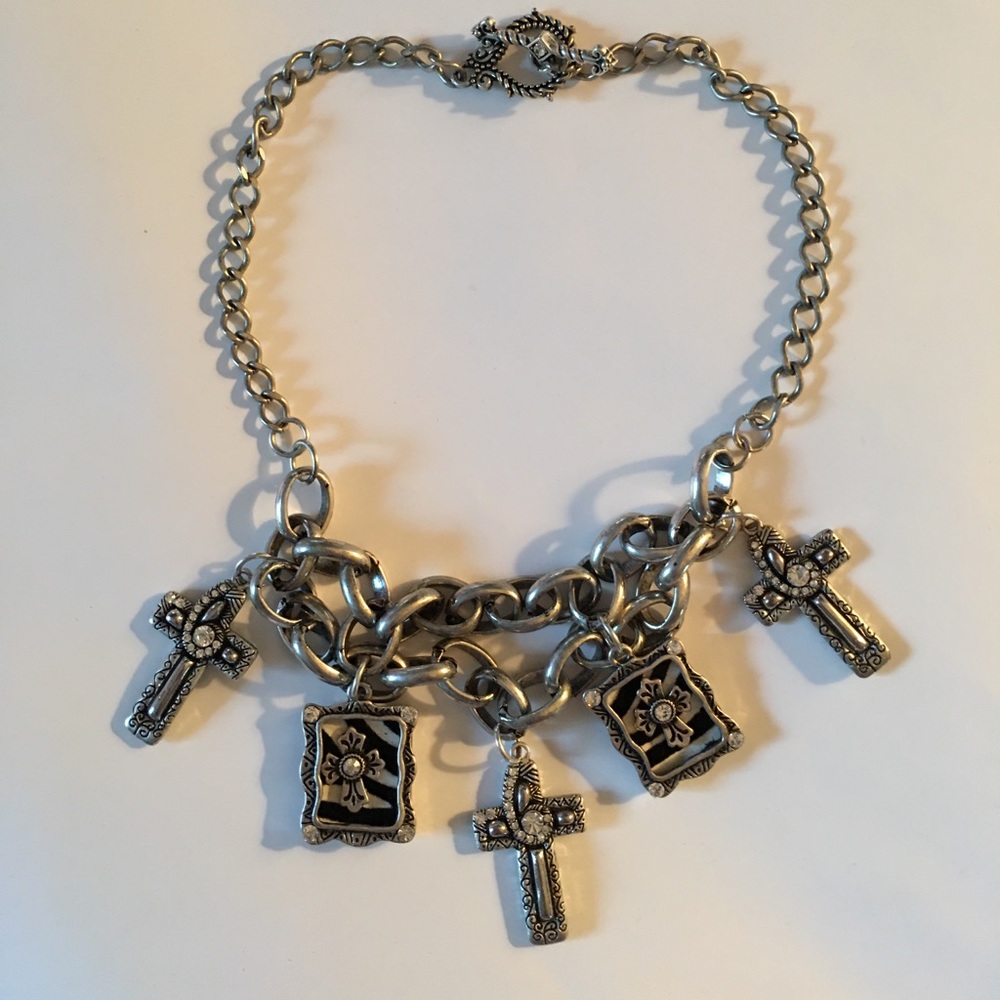 Jennifer Strickland Necklace - Crosses, Crystals